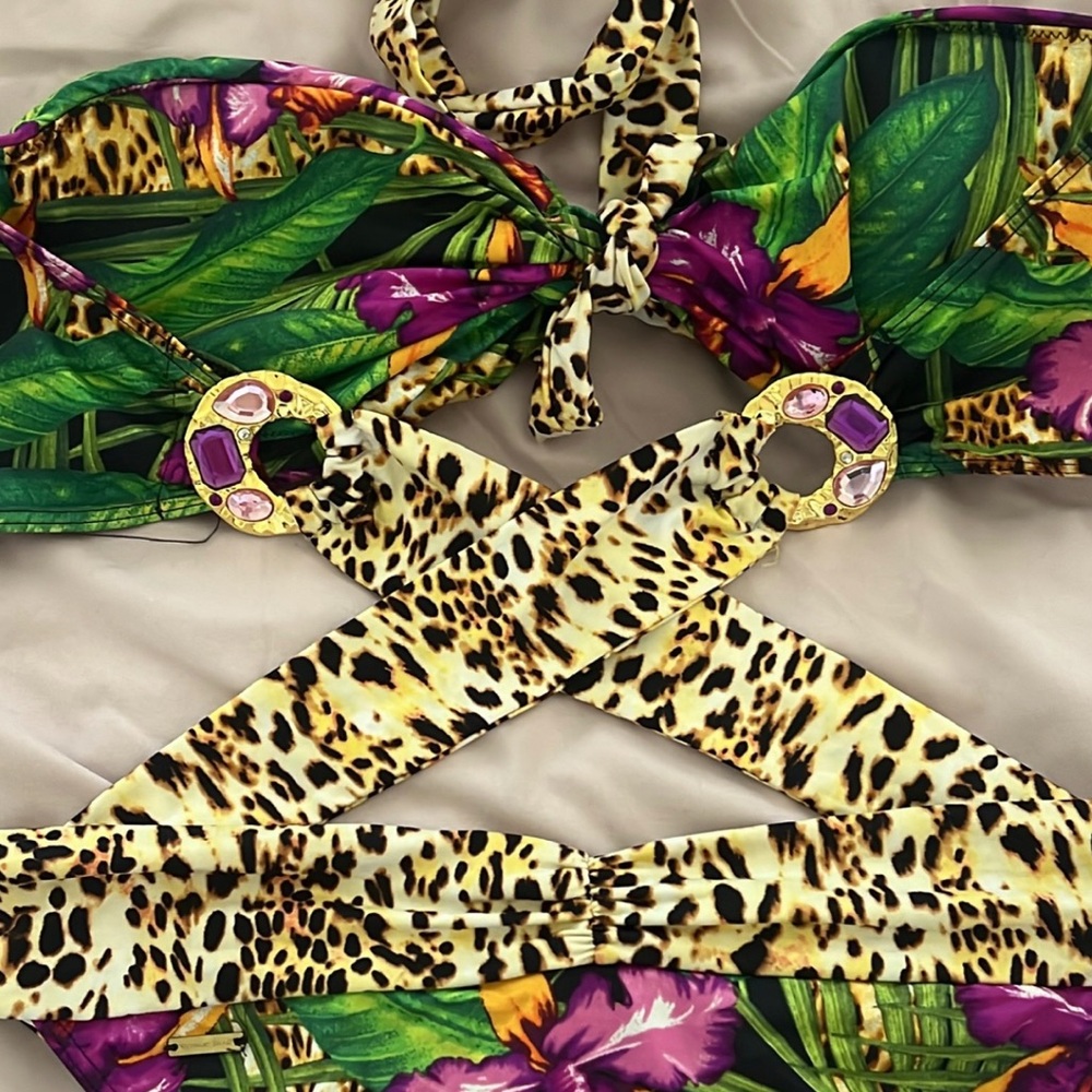 Y2K Victoria Secret Jungle Animal Print Floral Bikini - Picture 6 of 6